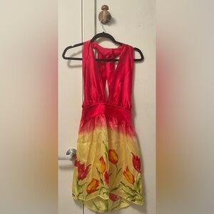 Vintage 100% Silk Wet Seal Floral Dress